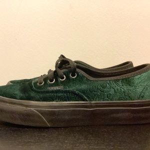 Jungle green suede-Vans! Size 4.5